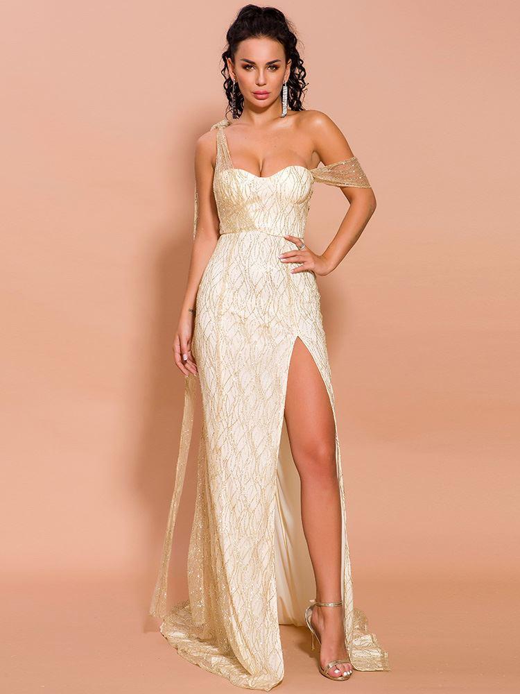 Lucia Gold Glitter Gown