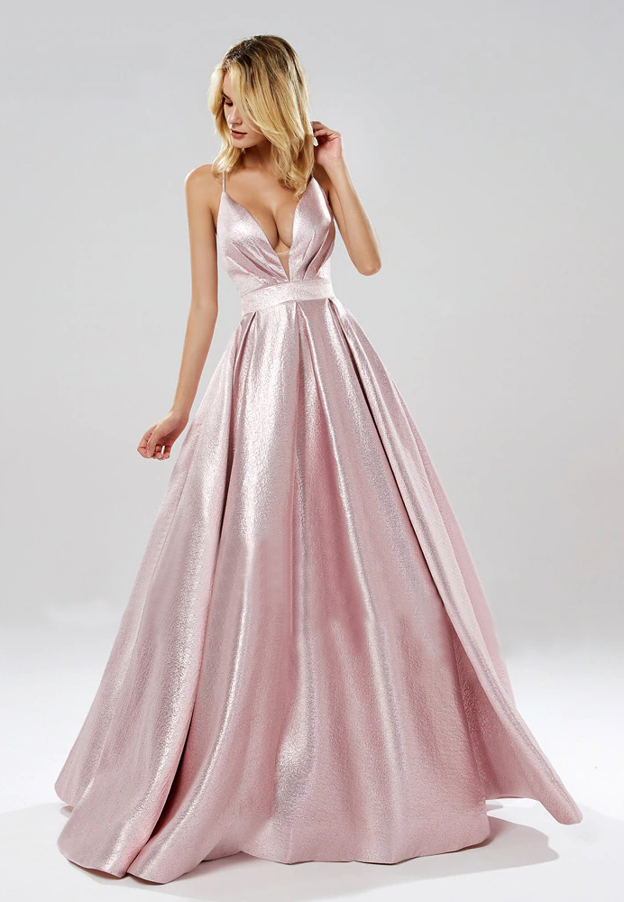 Radha Formal Gown - Metallic Blush