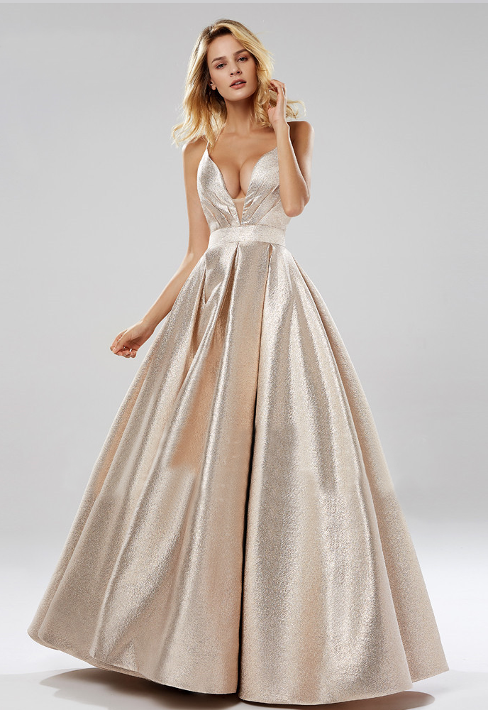 Radha Formal Gown - Metallic Blush